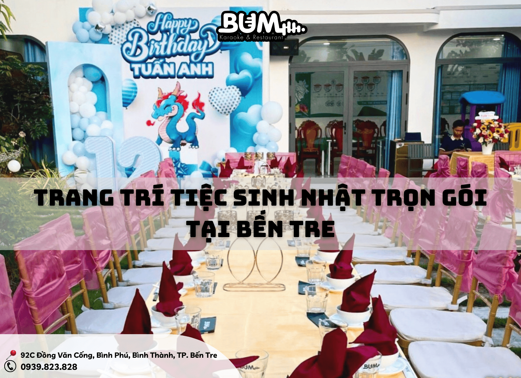 Dịch vụ trang trí tiệc sinh nhật trọn gói tại Bến Tre